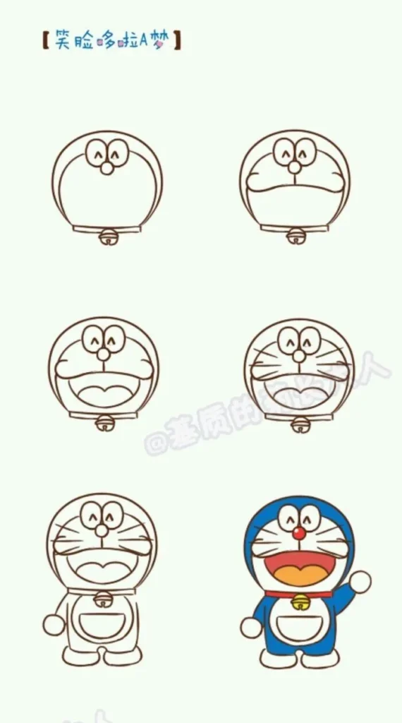 Cách vẽ Doraemon chibi đơn giản cho người mới bắt đầu với từng bước chi tiết